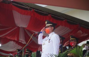 Wabup Thariq Moodanggu Pimpin Upacara Penurunan Bendera di Gorut